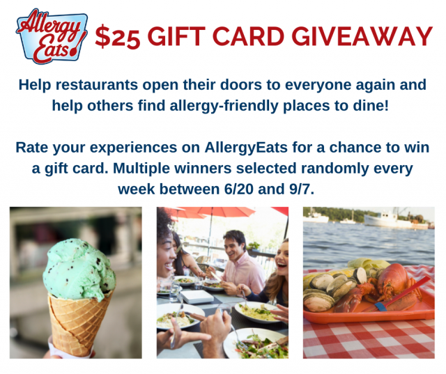 AllergyEats Gift Card Giveaway Summer 2021